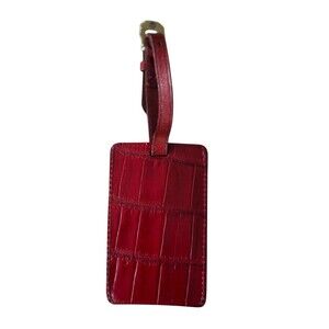 BRIGHTON Red Crocodile Print leather Luggage Tag
